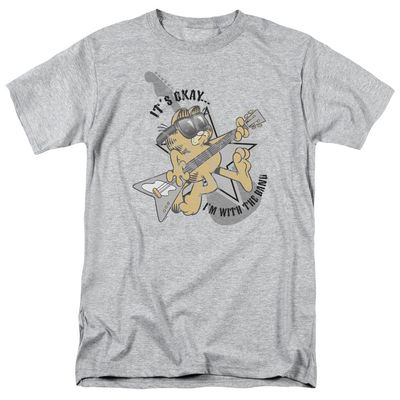 Garfield Im With the Band Mens T Shirt Athletic Heather Retro Pop Classics