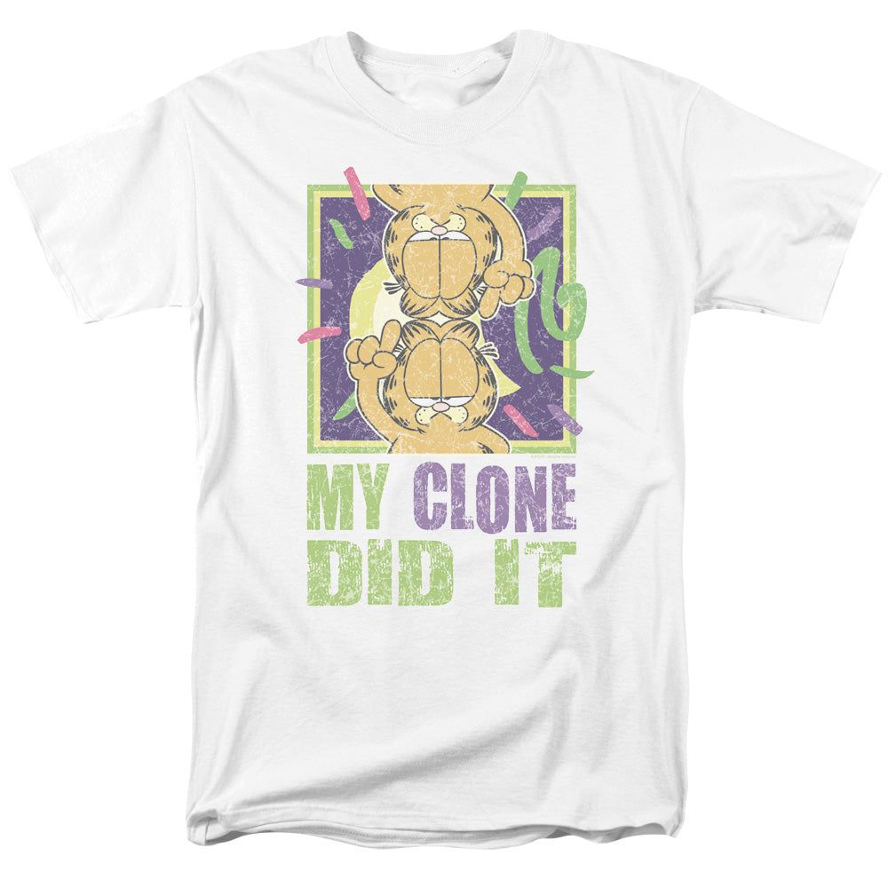 Garfield My Clone Did It Mens T Shirt White Retro Pop Classics