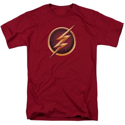 The Flash Chest Logo Mens T Shirt Cardinal Retro Pop Classics