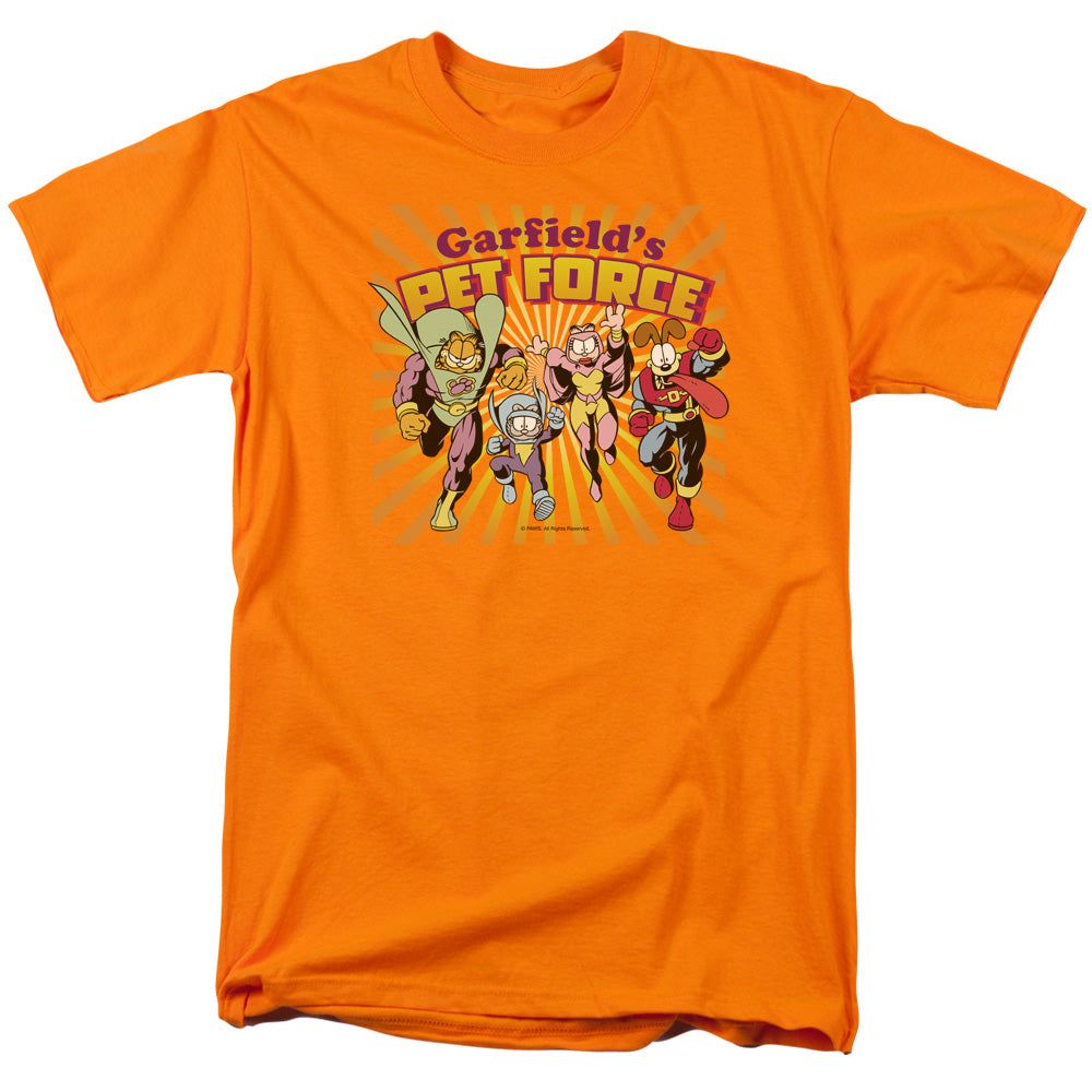 Garfield Pet Force Burst Mens T Shirt Orange Retro Pop Classics