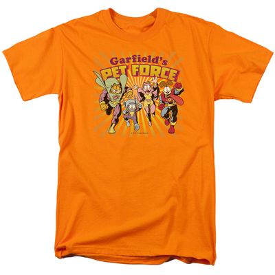 Garfield Pet Force Burst Mens T Shirt Orange Retro Pop Classics