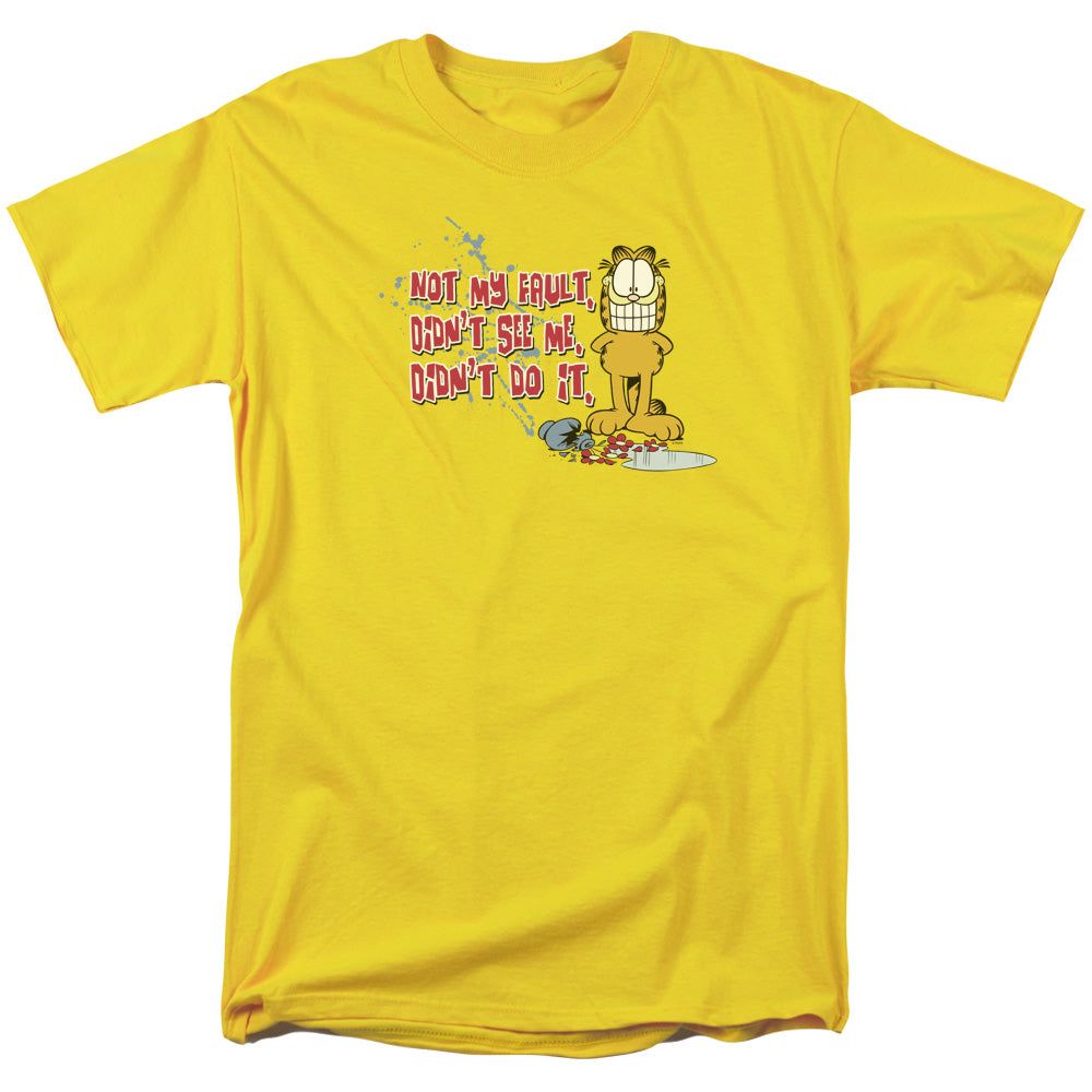 Garfield Not My Fault Mens T Shirt Yellow Retro Pop Classics