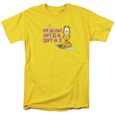 Garfield Not My Fault Mens T Shirt Yellow Retro Pop Classics