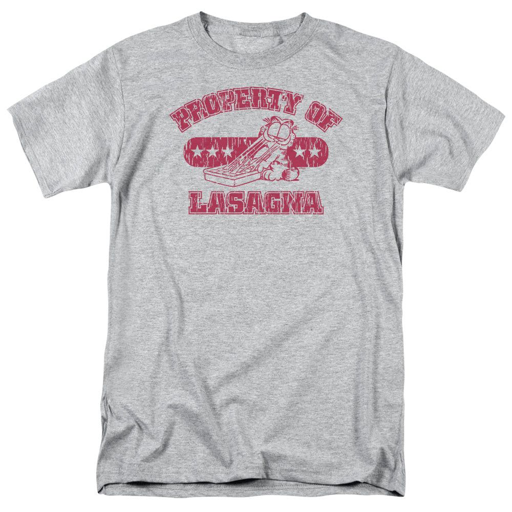Garfield Property of Lasagna Mens T Shirt Athletic Heather Retro Pop Classics