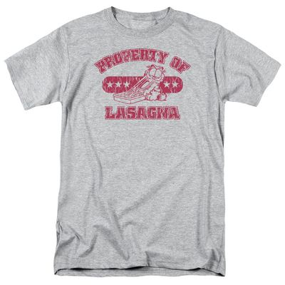 Garfield Property of Lasagna Mens T Shirt Athletic Heather Retro Pop Classics
