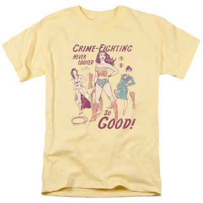 DC Comics Wonder Woman Paper Doll Mens T Shirt Yellow Retro Pop Classics