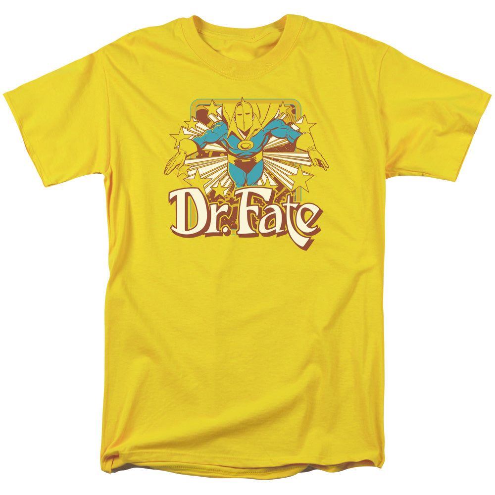 Dc Dr Fate Stars Mens T Shirt Yellow Retro Pop Classics