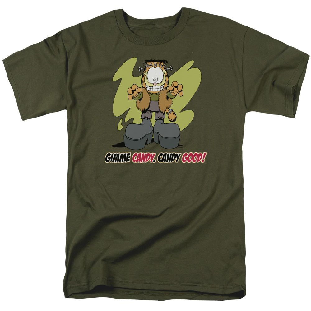 Garfield Candy Good Mens T Shirt Military Green Retro Pop Classics