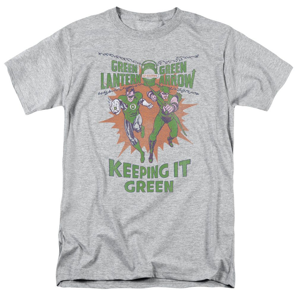 Green Lantern Keeping It Green Mens T Shirt Athletic Heather Retro Pop Classics