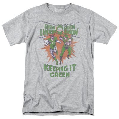Green Lantern Keeping It Green Mens T Shirt Athletic Heather Retro Pop Classics