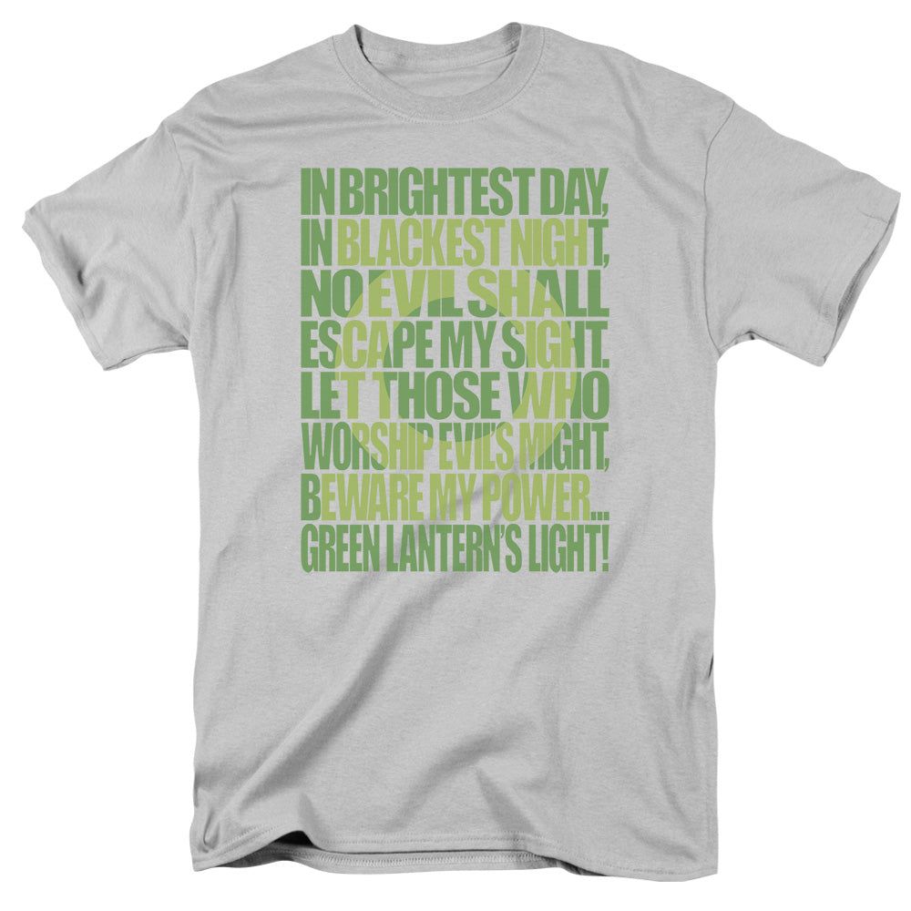 Green Lantern Green Lantern Oath Mens T Shirt Silver Retro Pop Classics