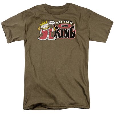 Garfield All Hail the King Mens T Shirt Safari Green Retro Pop Classics