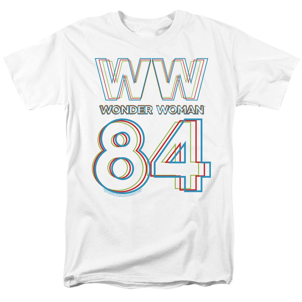 Wonder Woman 84 3D Hype Logo Mens T Shirt White Retro Pop Classics