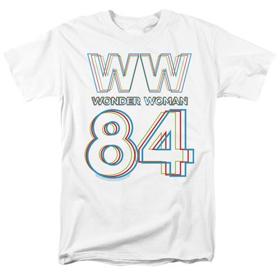 Wonder Woman 84 3D Hype Logo Mens T Shirt White Retro Pop Classics