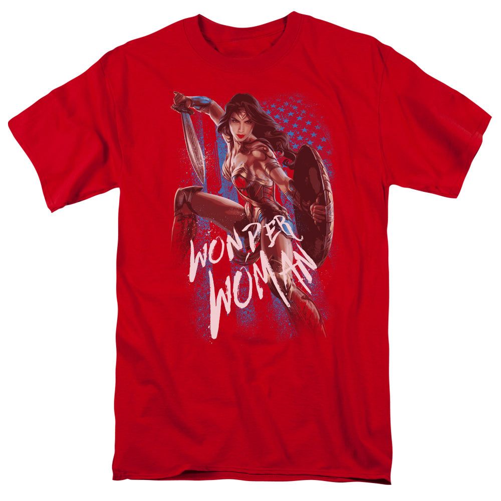 Wonder Woman Movie American Hero Mens T Shirt Red Retro Pop Classics