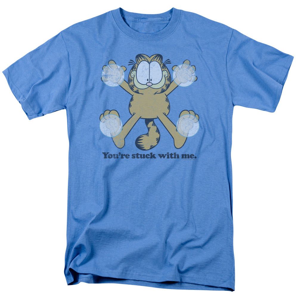 Garfield Stuck Mens T Shirt Carolina Blue Retro Pop Classics
