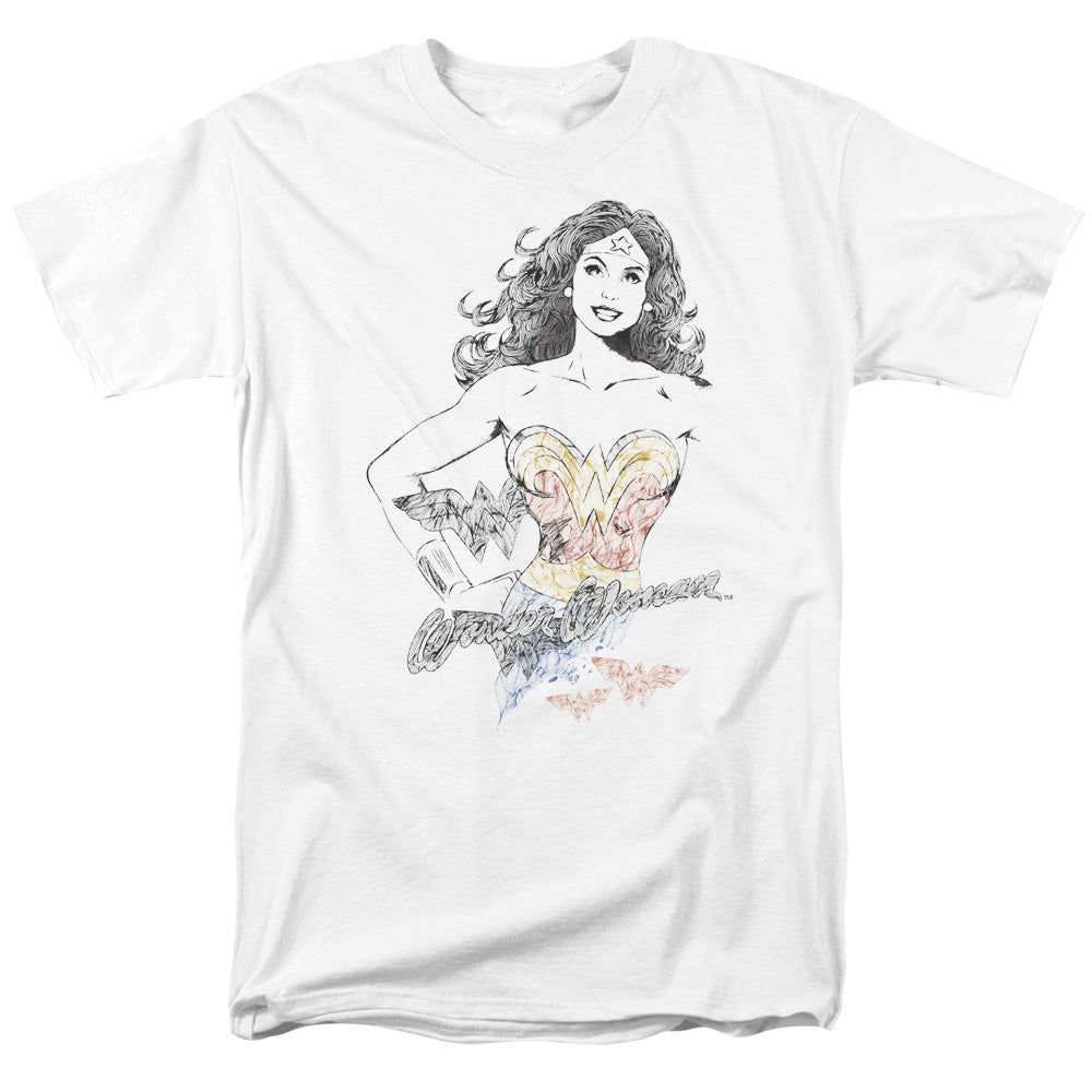 Wonder Woman Wonder Squiggles Mens T Shirt White Retro Pop Classics