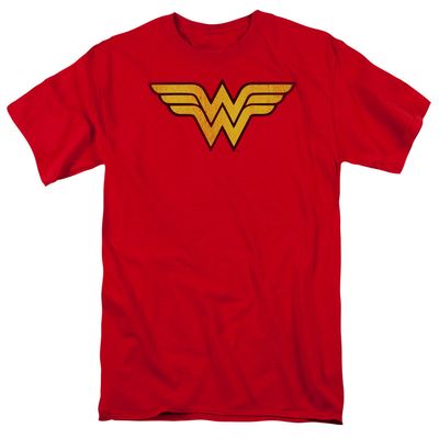 Dc Wonder Woman Logo Dist Mens T Shirt Red Retro Pop Classics