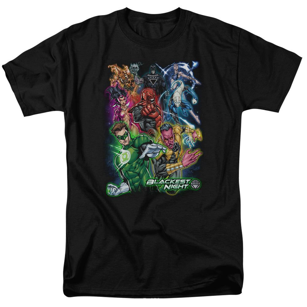 Green Lantern Blackest Group Mens T Shirt Black Retro Pop Classics