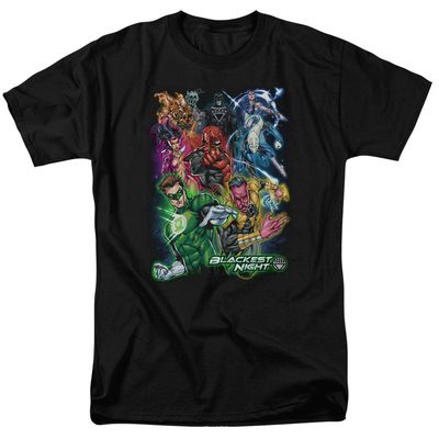 Green Lantern Blackest Group Mens T Shirt Black Retro Pop Classics