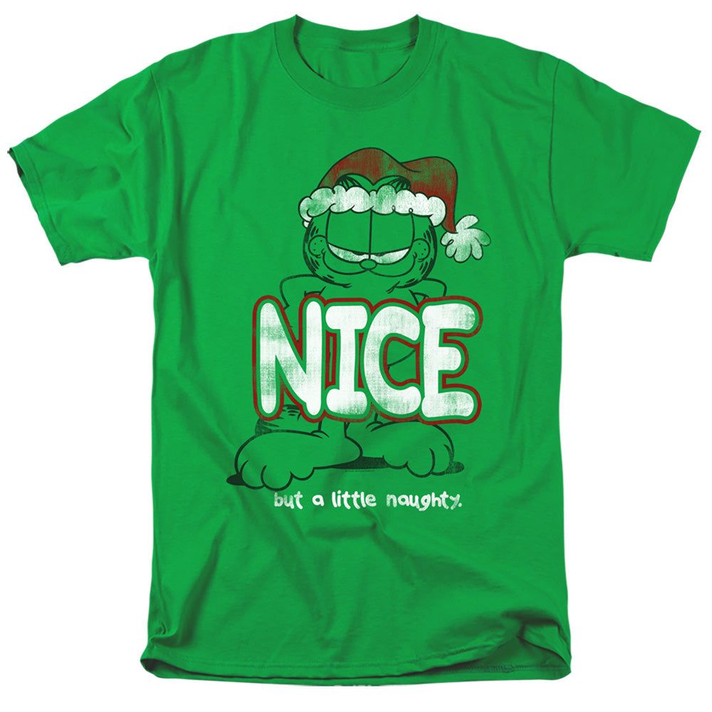 Garfield A Little Naughty Mens T Shirt Kelly Green Retro Pop Classics