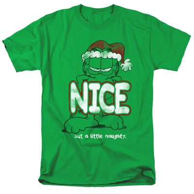 Garfield A Little Naughty Mens T Shirt Kelly Green Retro Pop Classics
