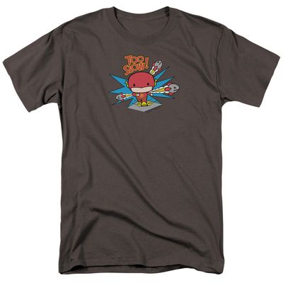 The Flash Too Slow Mens T Shirt Charcoal Retro Pop Classics