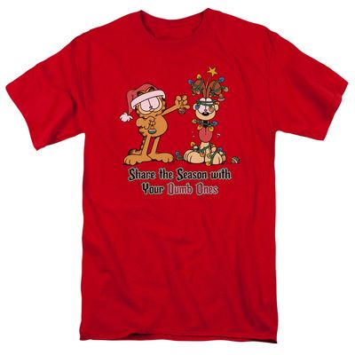 Garfield Share the Season Mens T Shirt Red Retro Pop Classics