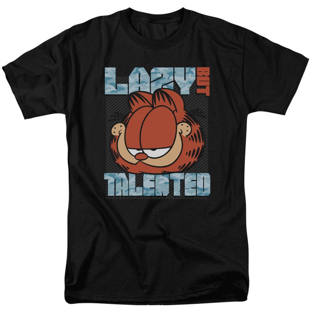 Garfield Lazy But Talented Mens T Shirt Black Retro Pop Classics