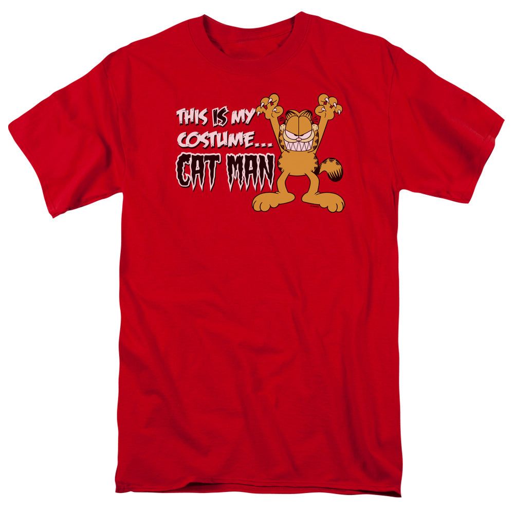 Garfield Cat Man Mens T Shirt Red Retro Pop Classics
