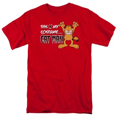 Garfield Cat Man Mens T Shirt Red Retro Pop Classics