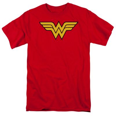 Dc Wonder Woman Logo Mens T Shirt Red Retro Pop Classics