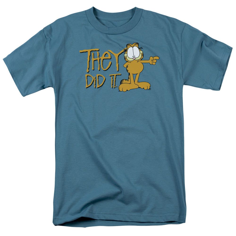 Garfield They Did It Mens T Shirt Slate Retro Pop Classics