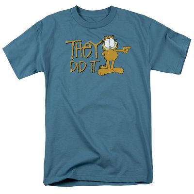 Garfield They Did It Mens T Shirt Slate Retro Pop Classics