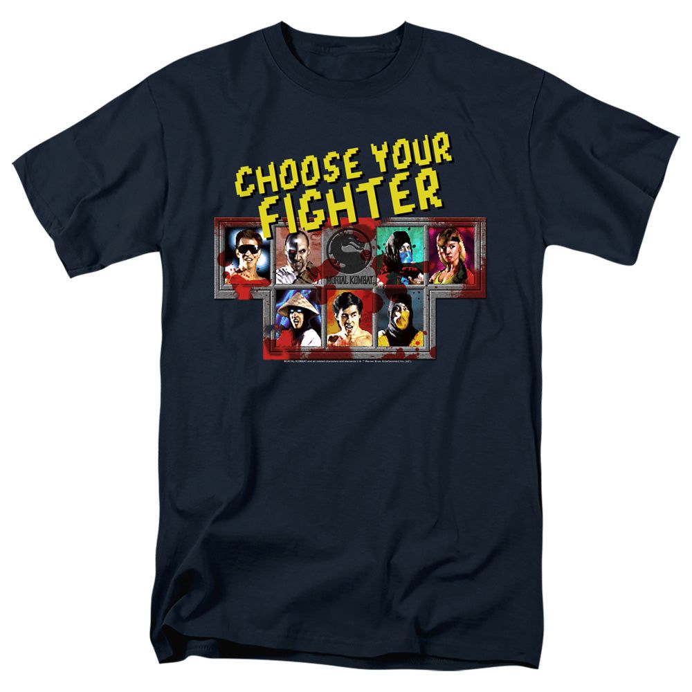 Mortal Kombat Klassic Choose Your Fighter Mens T Shirt Navy Retro Pop Classics