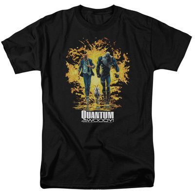 Quantum And Woody Explosion Mens T Shirt Black Retro Pop Classics