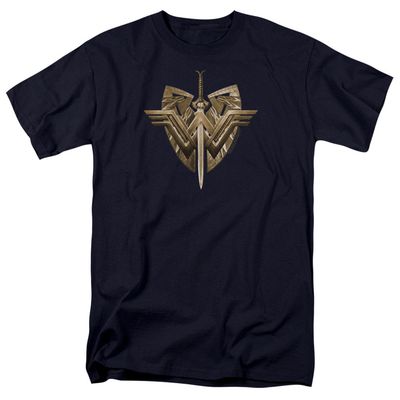 Wonder Woman Movie Sword Emblem Mens T Shirt Navy Retro Pop Classics
