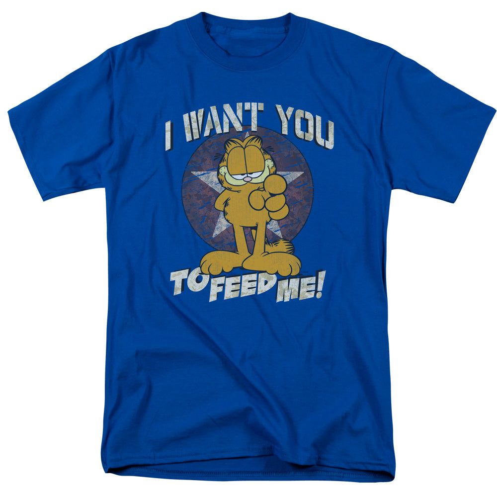 Garfield I Want You Mens T Shirt Royal Blue Retro Pop Classics