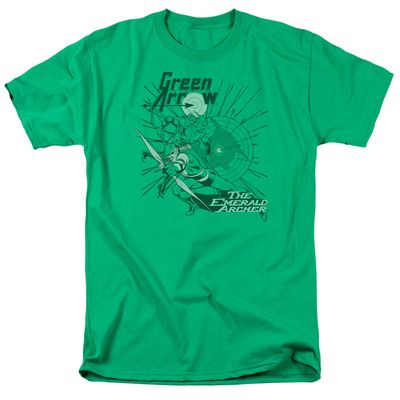 Dc Green Arrow The Emerald Archer Mens T Shirt Kelly Green Retro Pop Classics