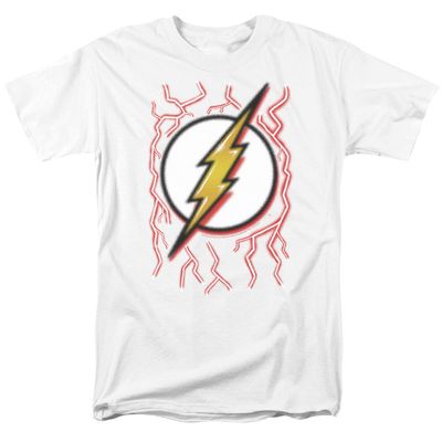 The Flash Airbrush Bolt Mens T Shirt White Retro Pop Classics