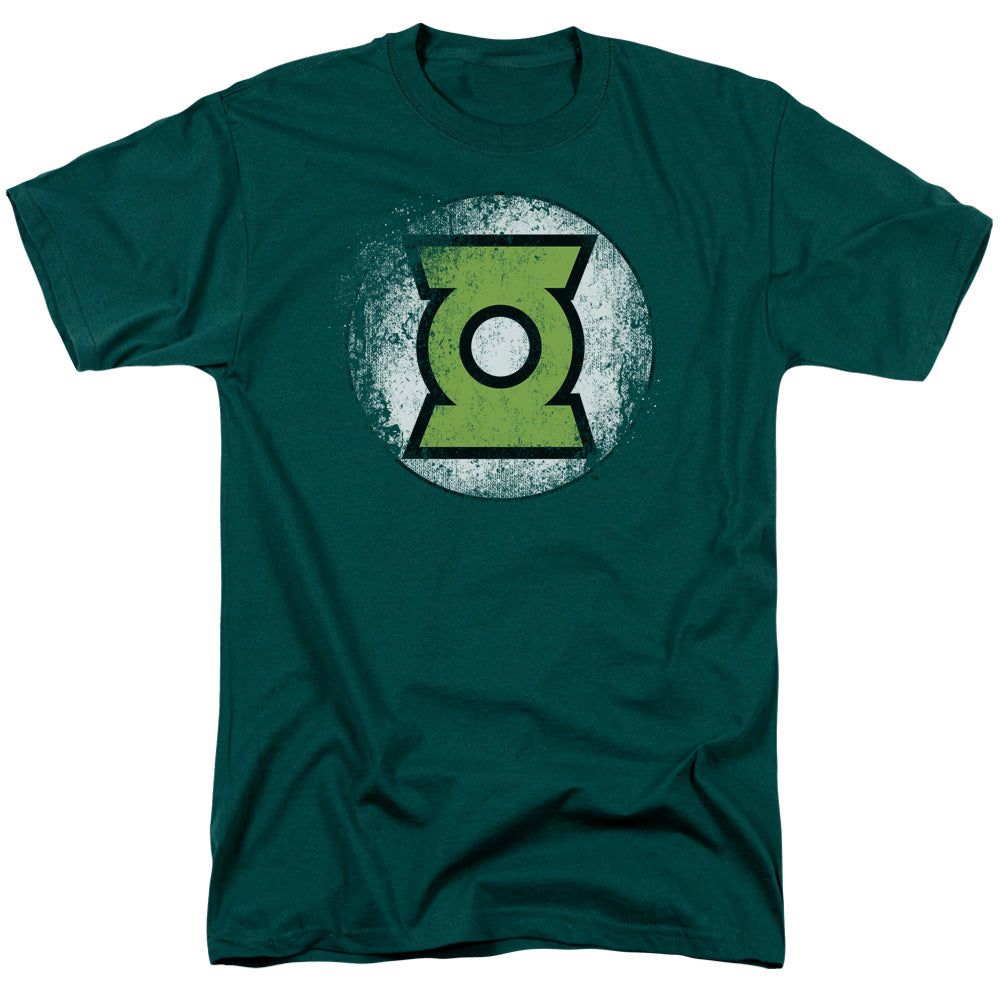 Green Lantern Faded Logo Mens T Shirt Hunter Green Retro Pop Classics