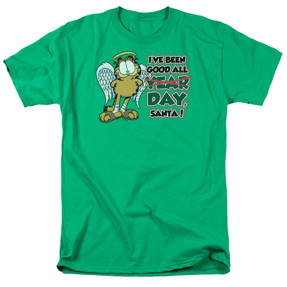 Garfield Ive Been Good Mens T Shirt Kelly Green Retro Pop Classics