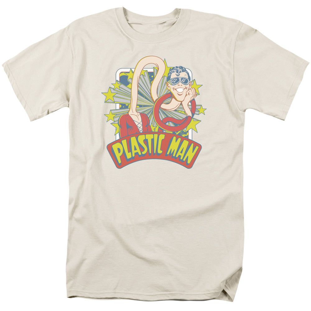 Dc Plastic Man Stars Mens T Shirt Cream Retro Pop Classics