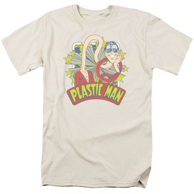 Dc Plastic Man Stars Mens T Shirt Cream Retro Pop Classics