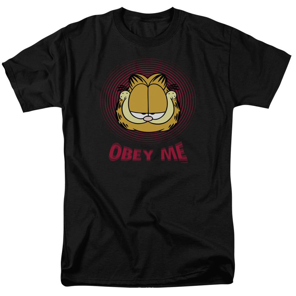 Garfield Obey Me Mens T Shirt Black Retro Pop Classics
