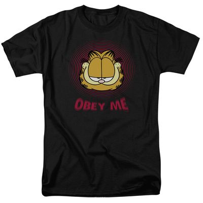 Garfield Obey Me Mens T Shirt Black Retro Pop Classics