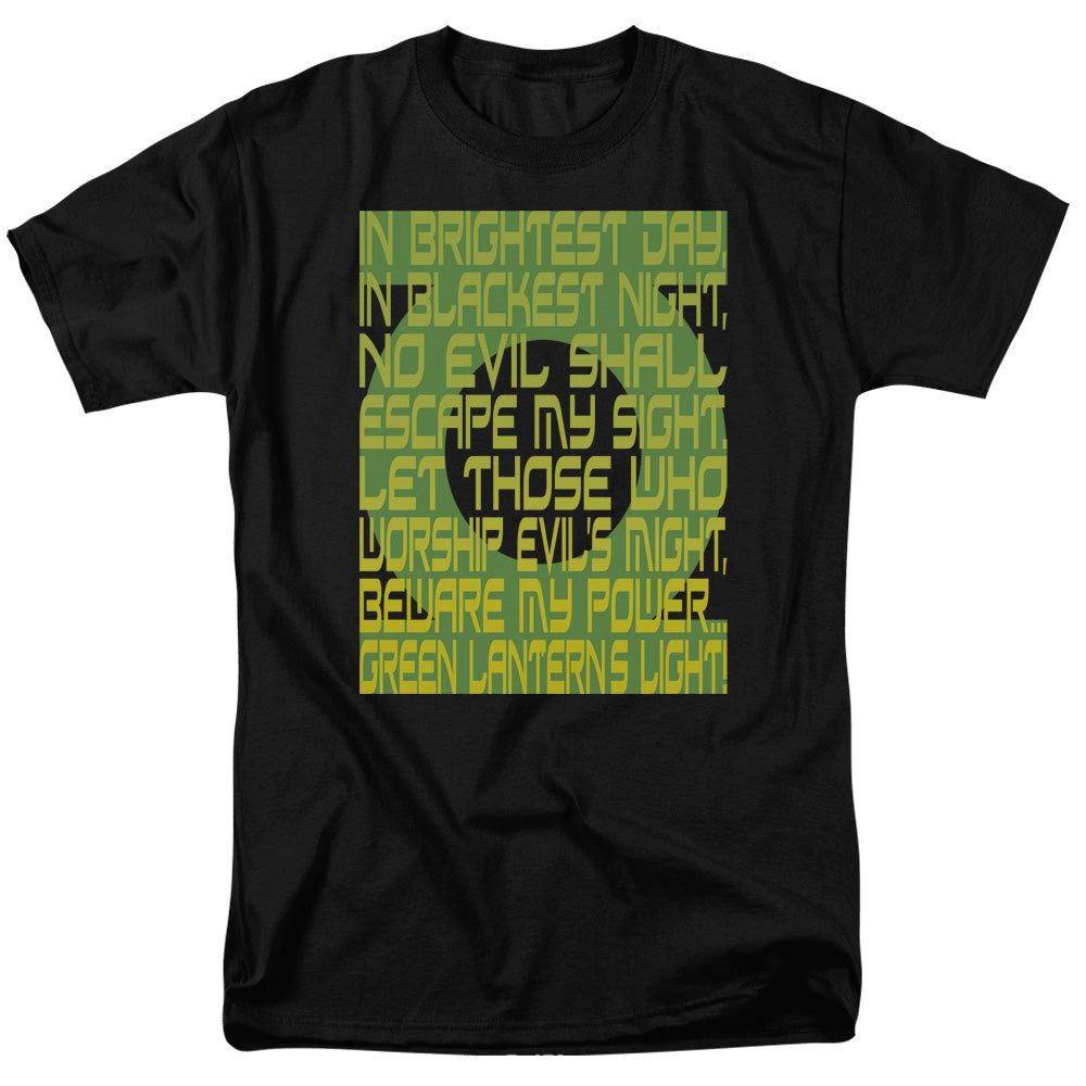 Green Lantern Green Lantern Oath Mens T Shirt Black Retro Pop Classics
