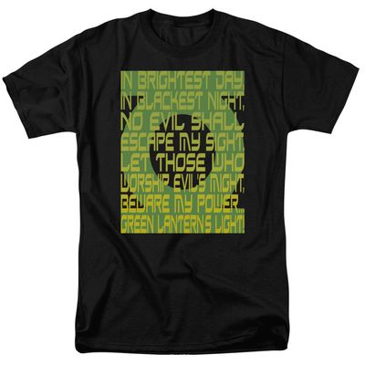 Green Lantern Green Lantern Oath Mens T Shirt Black Retro Pop Classics