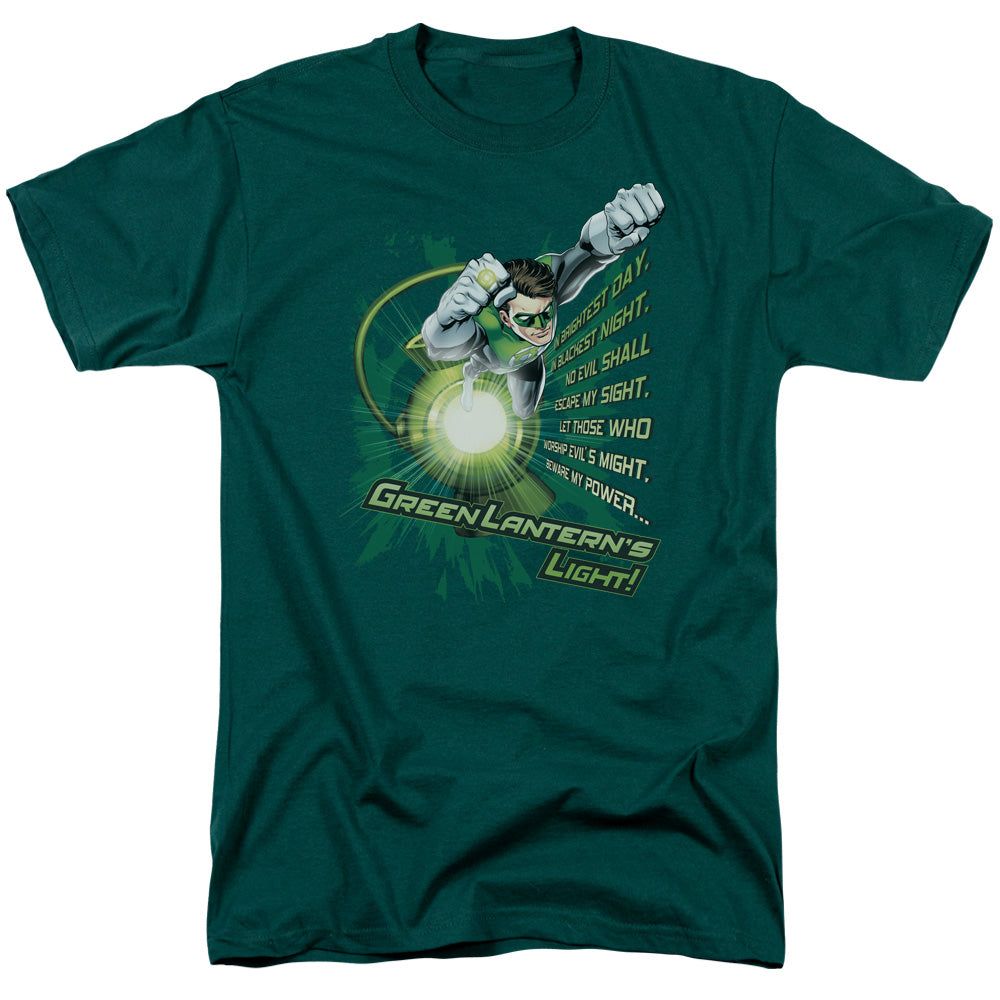 Green Lantern Flying Oath Mens T Shirt Hunter Green Retro Pop Classics