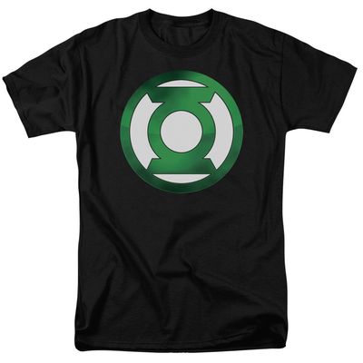 Green Lantern Green Chrome Logo Mens T Shirt Black Retro Pop Classics